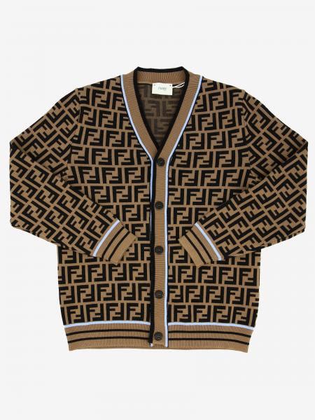 fendi female brown cardigan with button|Women's Designer Fendi Cardigans .